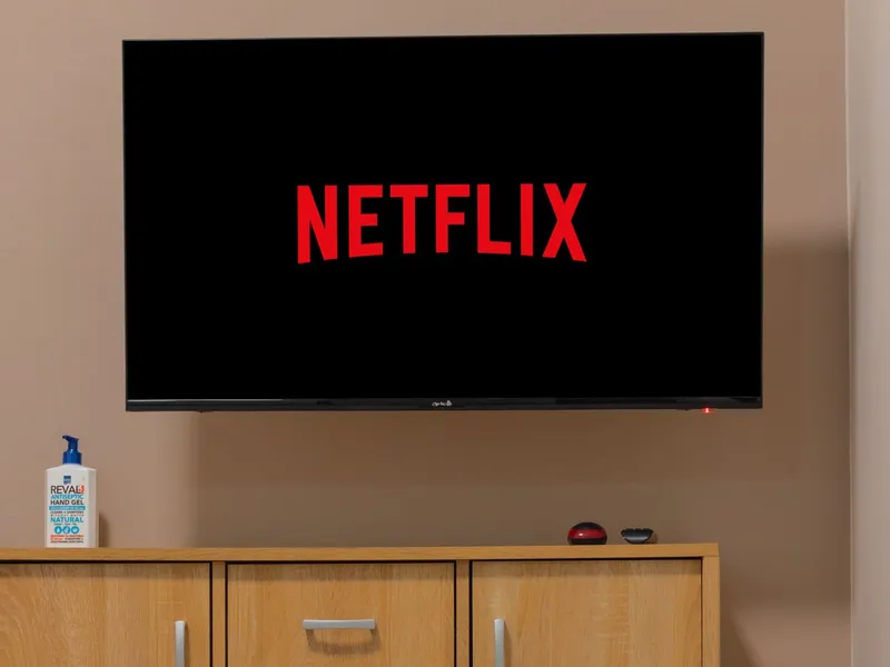 Wall-mounted flat-screen television
